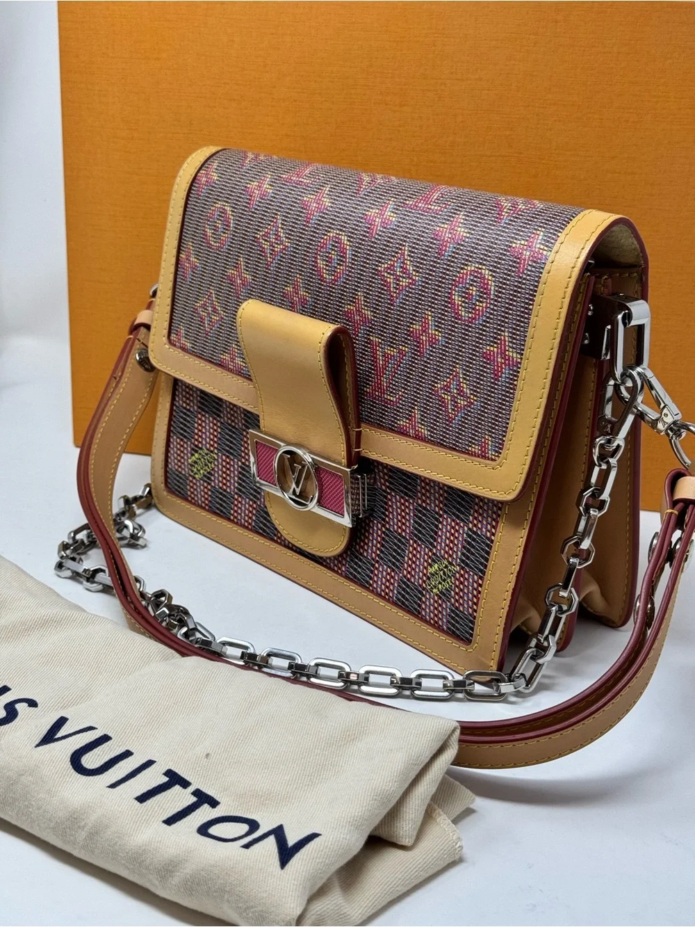 💯Authentic LOUIS VUITTON Monogram LV Pop Dauphine MM Rose - Picture 3 of 14